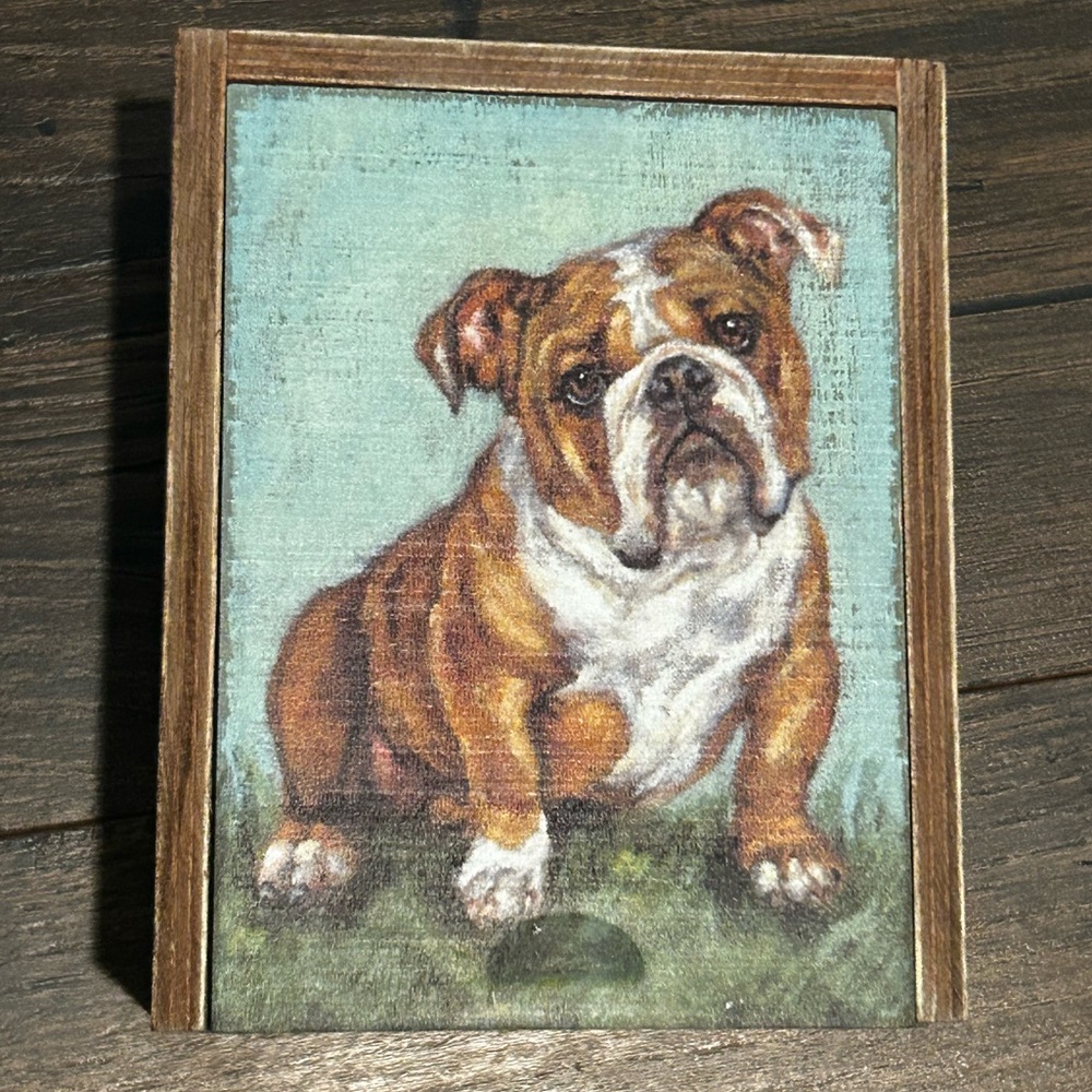 Primitives by Kathy Wooden Keepsake Box English Bulldog